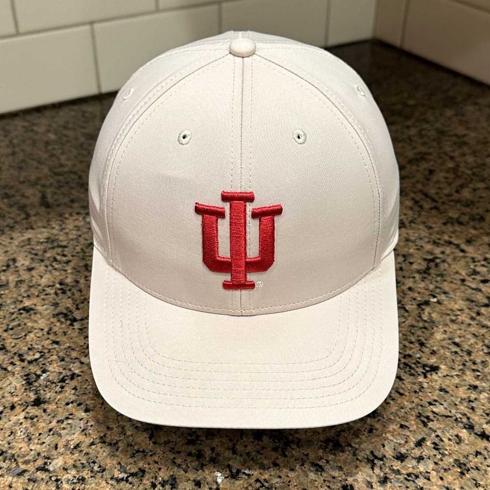 Indiana Hoosiers Legacy NCAA Snapback Hat White Red IU Adjustable Cap